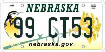 NE license plate 99CT53