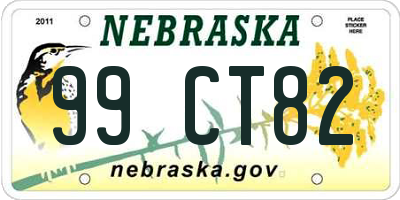 NE license plate 99CT82