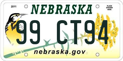NE license plate 99CT94