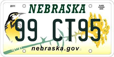 NE license plate 99CT95