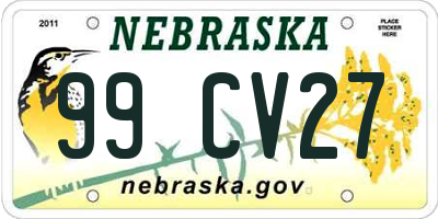 NE license plate 99CV27