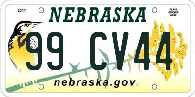 NE license plate 99CV44