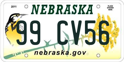 NE license plate 99CV56