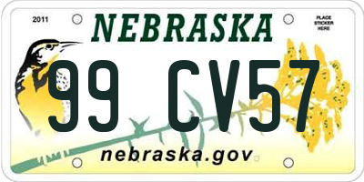 NE license plate 99CV57