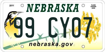 NE license plate 99CY07