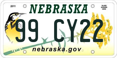 NE license plate 99CY22