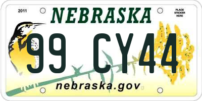 NE license plate 99CY44