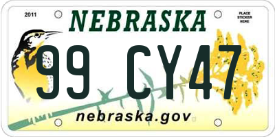 NE license plate 99CY47