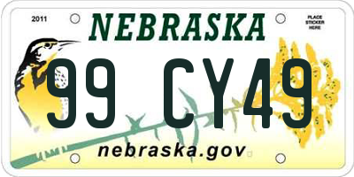 NE license plate 99CY49