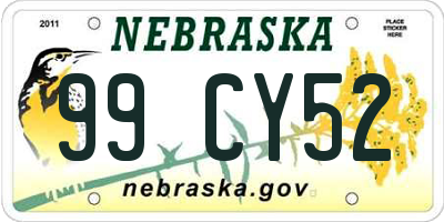 NE license plate 99CY52