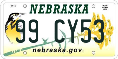 NE license plate 99CY53