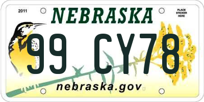 NE license plate 99CY78