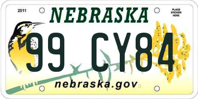 NE license plate 99CY84