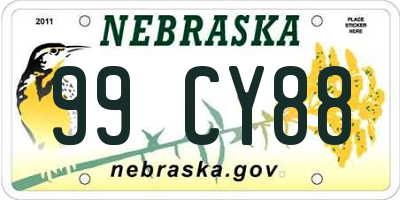 NE license plate 99CY88