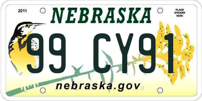 NE license plate 99CY91