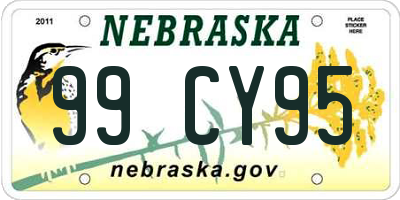 NE license plate 99CY95