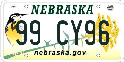 NE license plate 99CY96