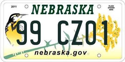 NE license plate 99CZ01