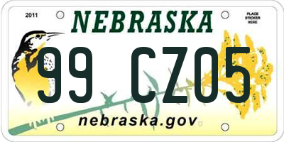 NE license plate 99CZ05