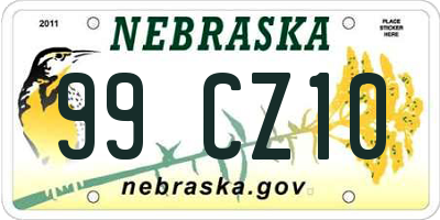 NE license plate 99CZ10