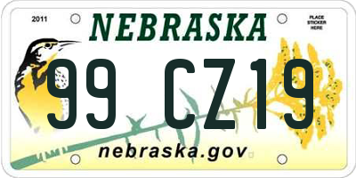 NE license plate 99CZ19