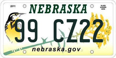 NE license plate 99CZ22