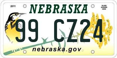 NE license plate 99CZ24