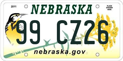 NE license plate 99CZ26