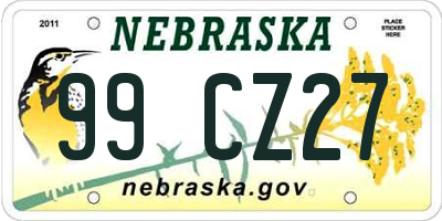 NE license plate 99CZ27