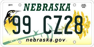 NE license plate 99CZ28