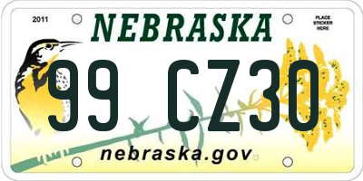 NE license plate 99CZ30