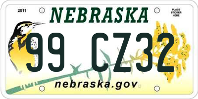 NE license plate 99CZ32