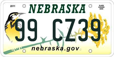 NE license plate 99CZ39