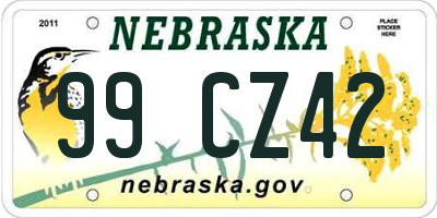 NE license plate 99CZ42