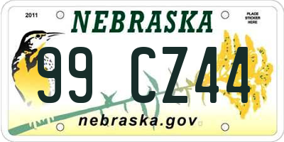 NE license plate 99CZ44