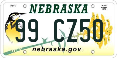 NE license plate 99CZ50