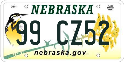 NE license plate 99CZ52