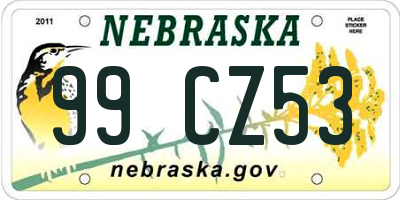 NE license plate 99CZ53