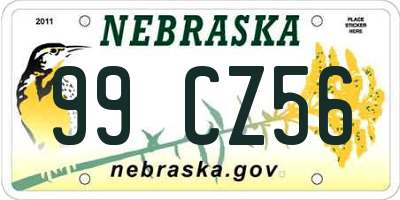 NE license plate 99CZ56