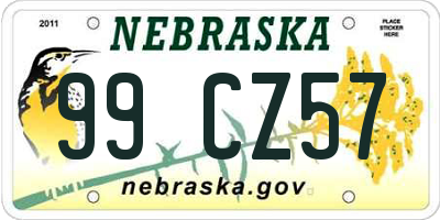 NE license plate 99CZ57