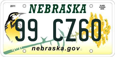 NE license plate 99CZ60