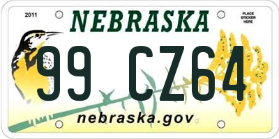 NE license plate 99CZ64