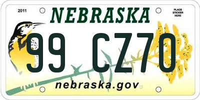 NE license plate 99CZ70