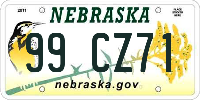 NE license plate 99CZ71