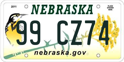 NE license plate 99CZ74