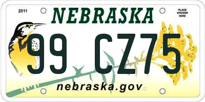 NE license plate 99CZ75