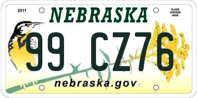 NE license plate 99CZ76