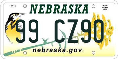 NE license plate 99CZ90