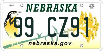 NE license plate 99CZ91