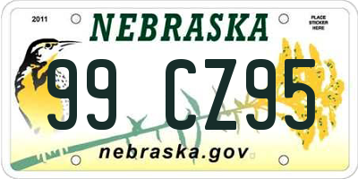 NE license plate 99CZ95